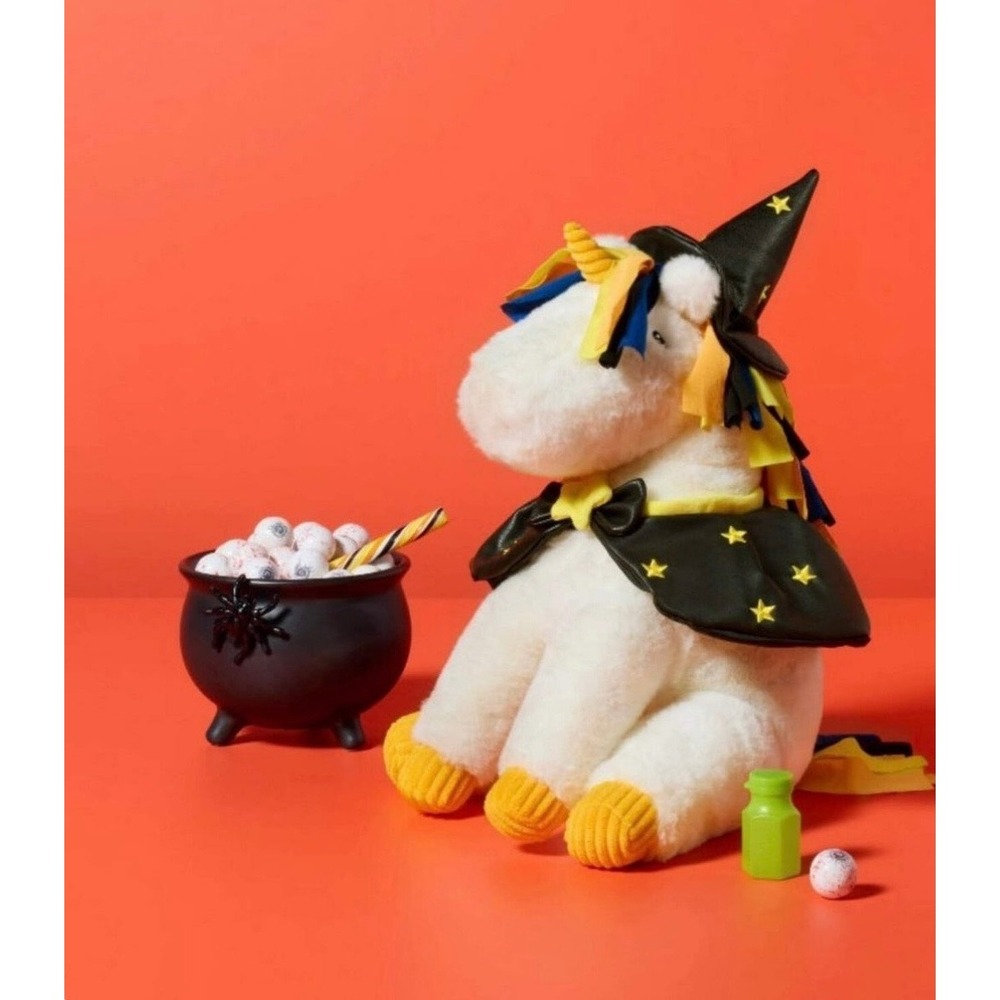 Gigglescape Halloween Unicorn Plush Wizard Witch Costume White Gold Star Cape‎